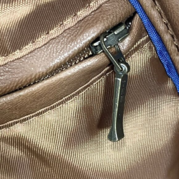 Roundtree Yorke Genuine Lambskin Men’s Lg Burnished Leather Jacket Brown Cognac - Picture 14 of 16